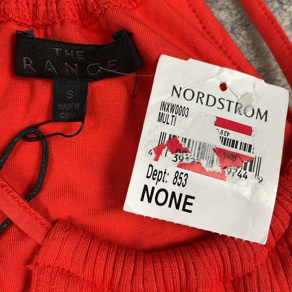 NWT The Range Alloy Rib Tied One Shoulder Tank Top Red Fuego Sz S - Picture 7 of 13